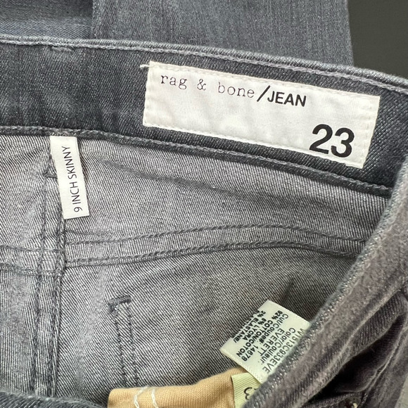 NEW Rag & Bone Womens High Rise Skinny Jeans Gray Everett Stretch Pockets 23 - Picture 7 of 10